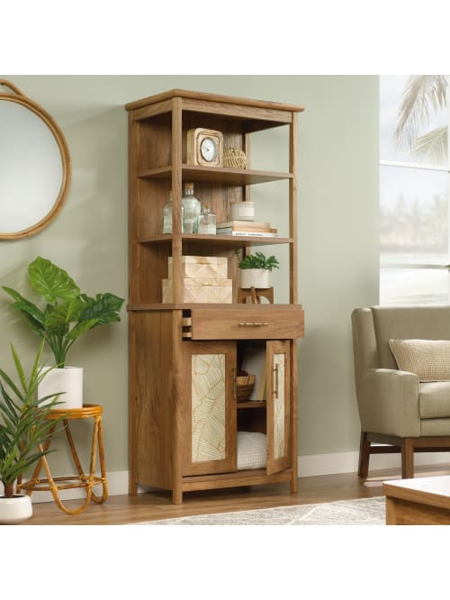 Sauder Coral Cape Bookcase With Doors Mango Office Depot Great savings & free delivery / collection on many items. sauder coral cape 67 h 5 shelf bookcase with doors sindoori mango item 7218942