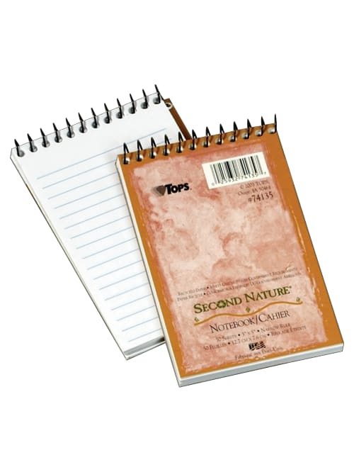 Tops Second Nature Top Bound Memo Book 3 X 5 1 Subject Narrow Rule 50 Sheets 30percent Recycled White Office Depot