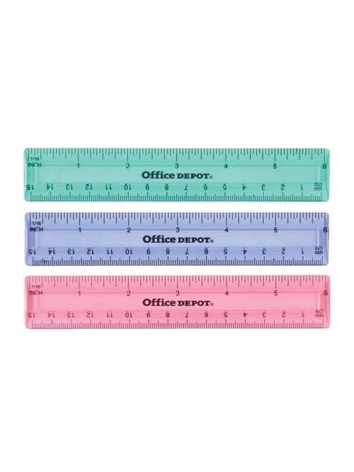 Office Depot Brand Plastic Ruler 6 Assorted Colors No Color Choice Office Depot
