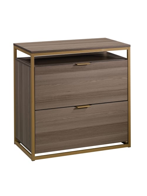 Sauder International Lux 30 516 W Lateral 2 Drawer File Cabinet Diamond Ashsatin Gold Office Depot