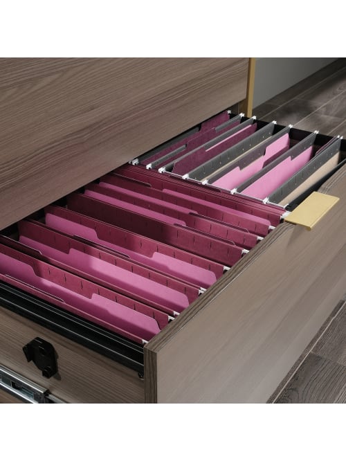 Sauder International Lux 30 516 W Lateral 2 Drawer File Cabinet Diamond Ashsatin Gold Office Depot