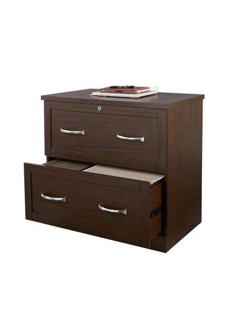 Realspace Cabinet 2 Drawer Lateral Mocha Office Depot