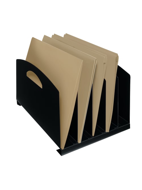 Brenton Studio Recycled Vertical Sorter 5 Compartment Black Office Depot