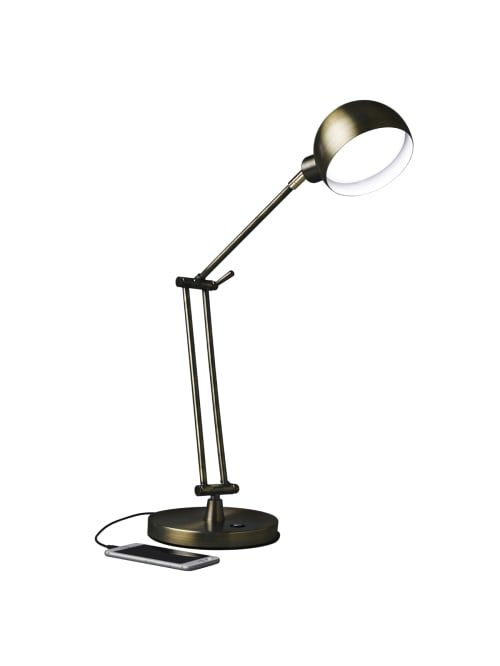 Ottlite Wellness Series Refine Led Desk Lamp 24 H Antique Brass Shadeantique Brass Base Office Depot