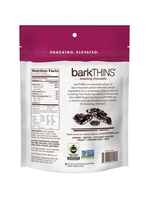 Barkthins Snacking Chocolate Dark Chocolate Almonds With Sea Salt 10 Oz Bag Pack Of 2 Bags Office Depot