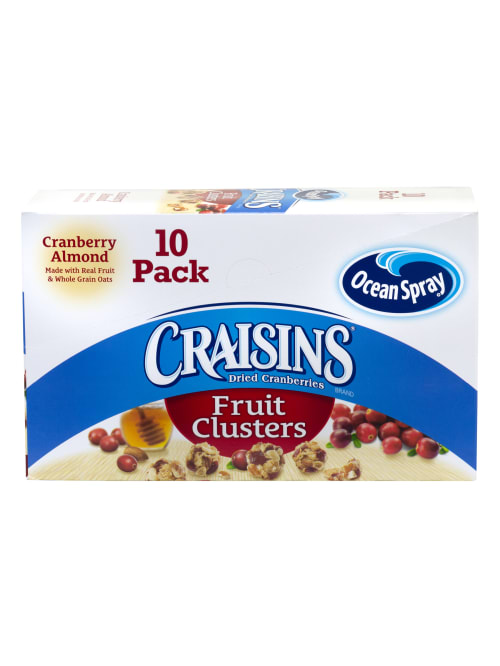 Ocean Spray Craisins Fruit Clusters Cranberry Almond 2 Oz 10 Count Office Depot