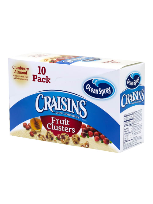 Ocean Spray Craisins Fruit Clusters Cranberry Almond 2 Oz 10 Count Office Depot