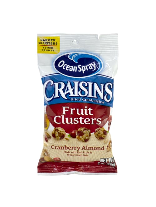 Ocean Spray Craisins Fruit Clusters Cranberry Almond 2 Oz 10 Count Office Depot