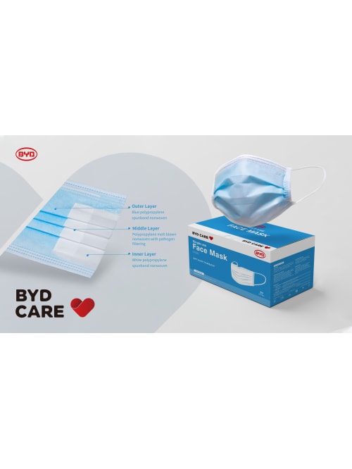 Adults 3 Ply Pleated Masks Blue 50bx Office Depot