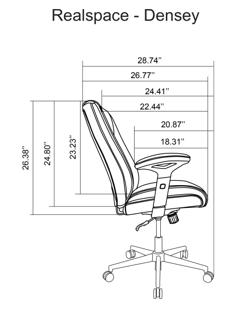 Realspace Densey Mid Back Chair Brown Office Depot