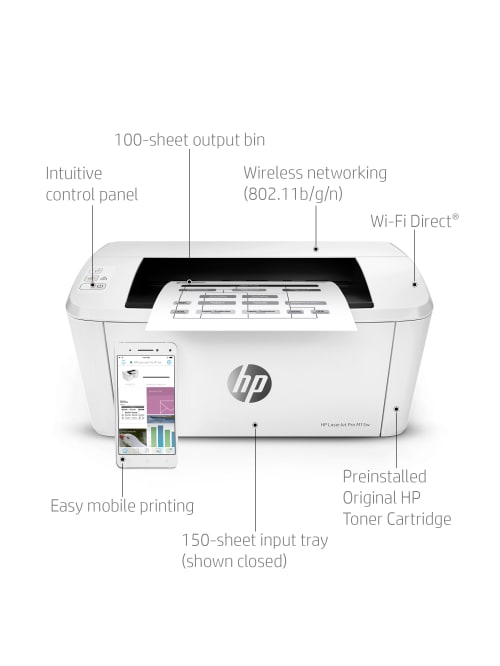 Hp Laserjet Pro M15w Wireless Monochrome Laser Printer W2g51a