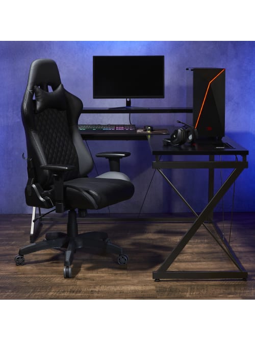 Yubbler Realspace DRG High Back Gaming Chair Black Gray