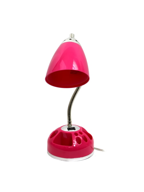 desk lamp with organizer and outlet