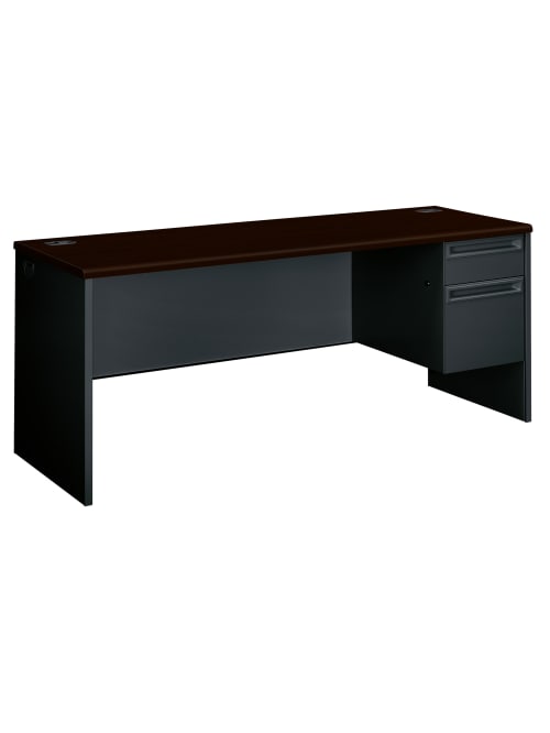 Hon38000 Series Right Pedestal Credenza With Lock Mahoganycharcoal Office Depot