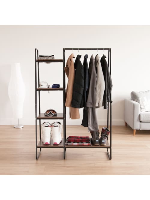 Iris Metal Garment Rack Shelves Blackdark Office Depot
