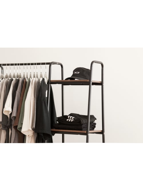 Iris Metal Garment Rack Shelves Blackdark Office Depot