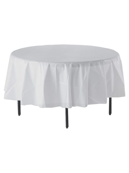 Genuine Joe Plastic Round Table Covers, Plastic Round Table Cover
