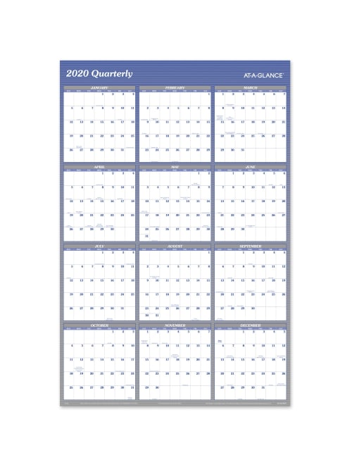 At A Glance Yearly Wall Calendar A1152 Office Depot