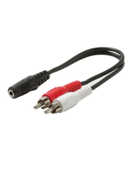Steren 3 5mm To Rca Audio Y Cable 6 Black Office Depot