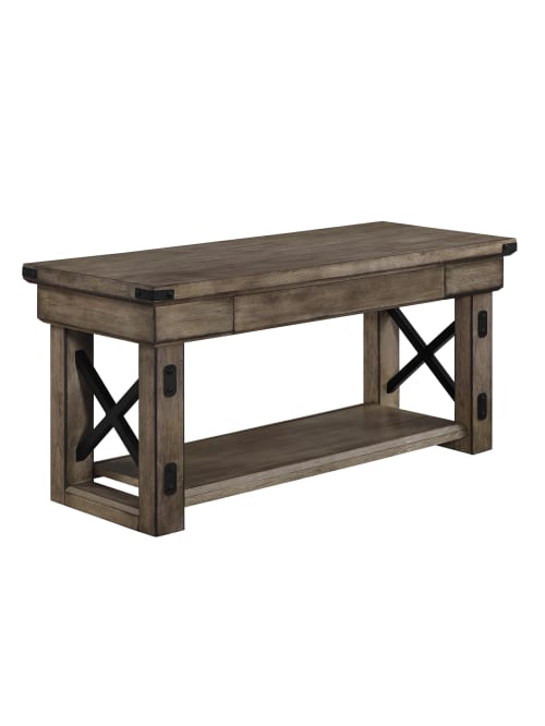 Ameriwood Home Wildwood Wood Veneer Entryway Bench 1 Shelf1 Drawer