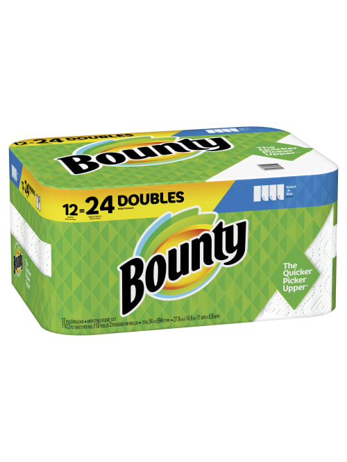 Bounty Select A Size Paper Towels 12pk Office Depot Graphic customization and logos can also be added with an order as per a customer's preference. bounty select a size double 2 ply paper towels 98 sheets per roll pack of 12 rolls item 7635137