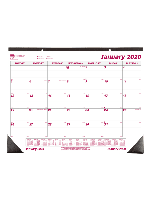 Brownline Monthly Desk Pad Calendar 22 X 17 January To December 2020 Office Depot