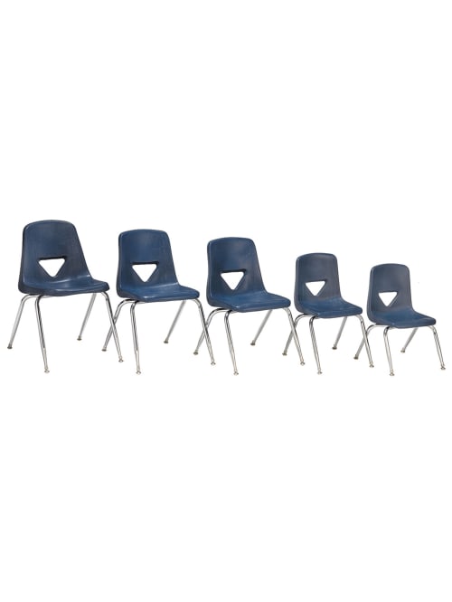 Scholar Craft 120 Series Student Stacking Chairs Large 30 12 H X 20 W X 22 12 D Navy Set Of 5 Office Depot