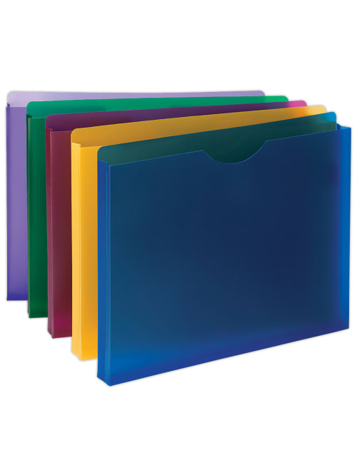 Smead Poly Expanding File Jackets Assorted Colors Pack Of 10 Office Depot