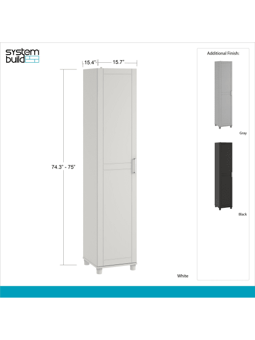 Ameriwood Home Callahan 16 Utility Storage Cabinet 5 Shelves White Office Depot
