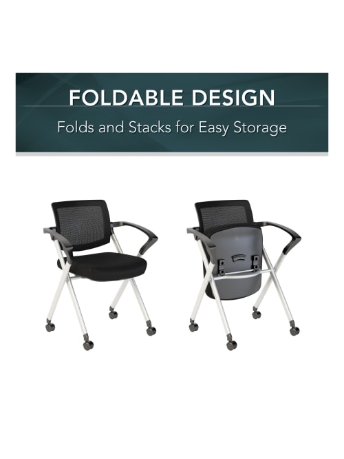Bush Business Furniture Corporate Mesh Back Folding Office Chair Black Standard Delivery Office Depot