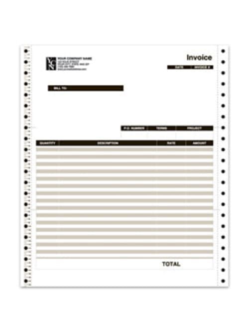 Custom Continuous Invoice Form For Quickbooks 9 12 X 11 3 Parts