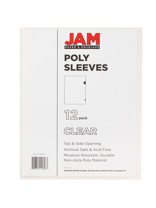 Jam Paper Plastic Sleeves 9 X 11 12 1 Capacity Clear Pack Of 12 Office Depot