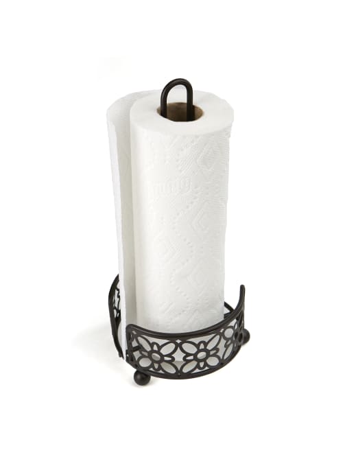 Mind Reader Freestanding Metal Paper Towel Holder Black Office Depot