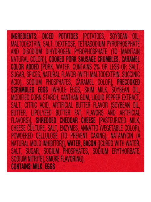 Jimmy Dean Meat Lovers Breakfast Bowls 56 Oz Box Of 8 Bowls Office Depot