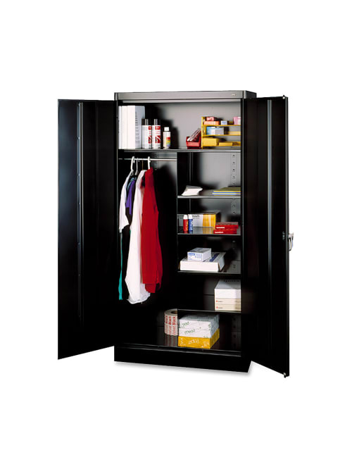 Tennsco Combination Wardrobestorage Cabinet 72 H X 36 W X 18 D Black Office Depot