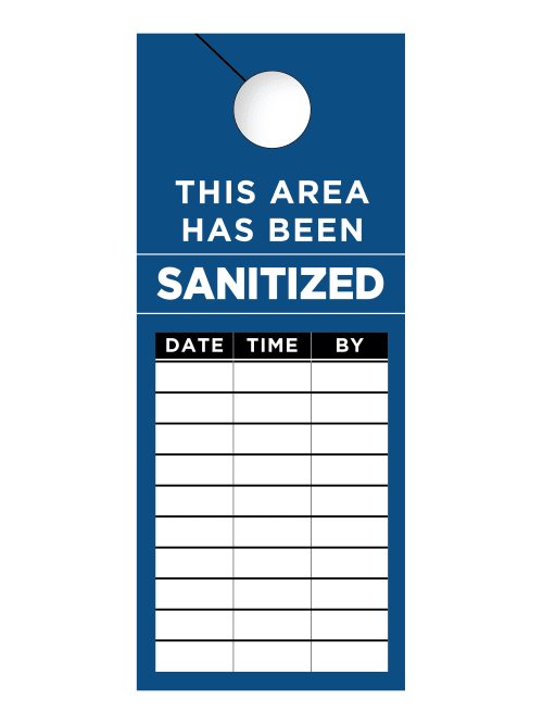 Cosco Sanitized Door Hanger Signs 50pk Office Depot