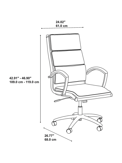Bush Business Furniture Modelo Bonded Leather High Back Office Chair Dark Gray Standard Delivery Office Depot