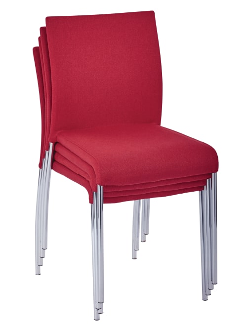 Ave Six Conway Stacking Chairs Cranapplesilver Set Of 4 Office Depot