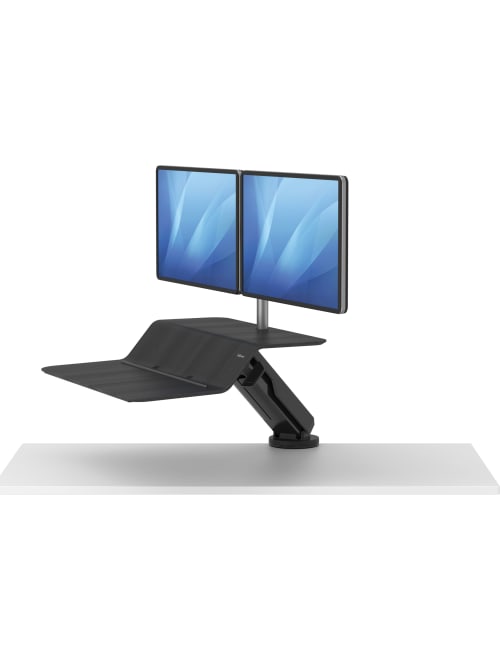 Fellowes Lotus Rt Sit Stand Workstation Dual Monitor Black Office Depot