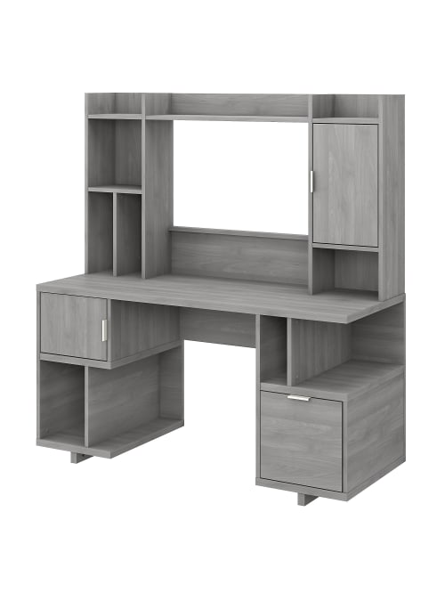 Kathy Ireland Home By Bush Furniture Madison Avenue 60 W Computer Desk With Hutch Modern Gray Standard Delivery Office Depot