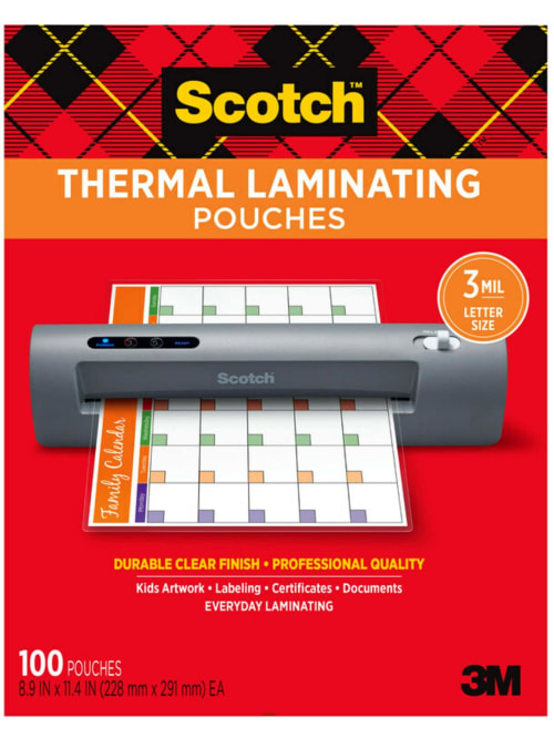 Scotch Thermal Laminating Pouches 8 78 X 11 38 Clear Pack Of 100 Sheets Tp3854 100 Office Depot