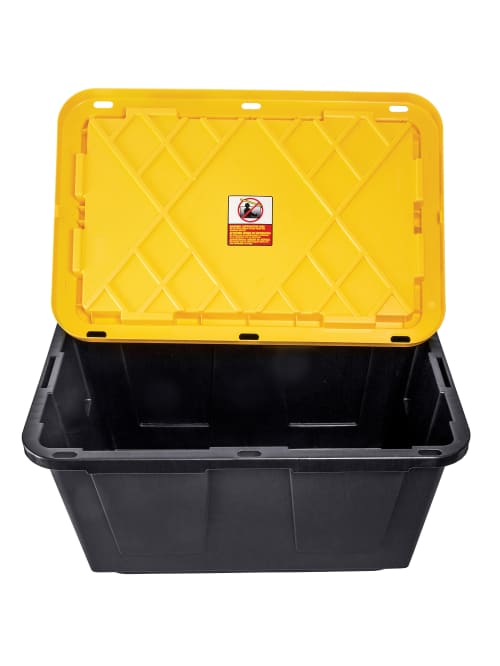 Greenmade Professional Storage Tote With Handlessnap Lid 30 1516 X 20 14 X 14 34 27 Gallon Blackyellow Pack Of 4 Office Depot