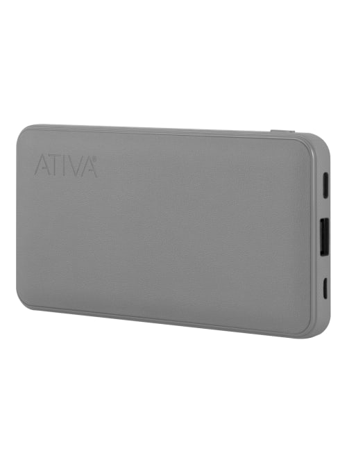 Ativa 10000mah Usb Battery Pack Gray 46908 Office Depot