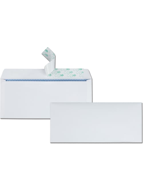 Quality Park Redi Strip Regular Business Envelopes Security 10 9 12 Width X 4 18 Length 24 Lb Self Sealing Wove 500 Box White Office Depot