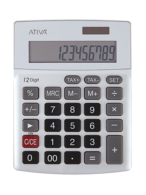 Ativa Kc 421 12 Digit Desktop Calculator Silver Office Depot