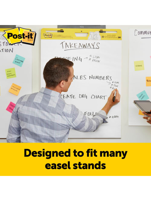 Post It Notes Super Sticky Easel Pads 25 X 30 White 30 Self Stick Sheets Per Pad Pack Of 4 Pads Office Depot