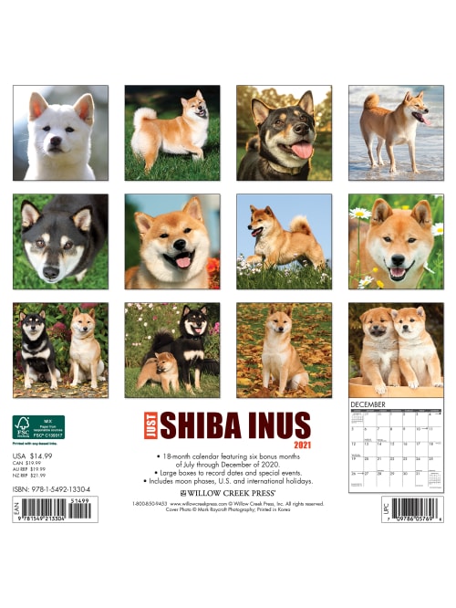 Willow Creek Monthly Calendar Shiba Inus Office Depot