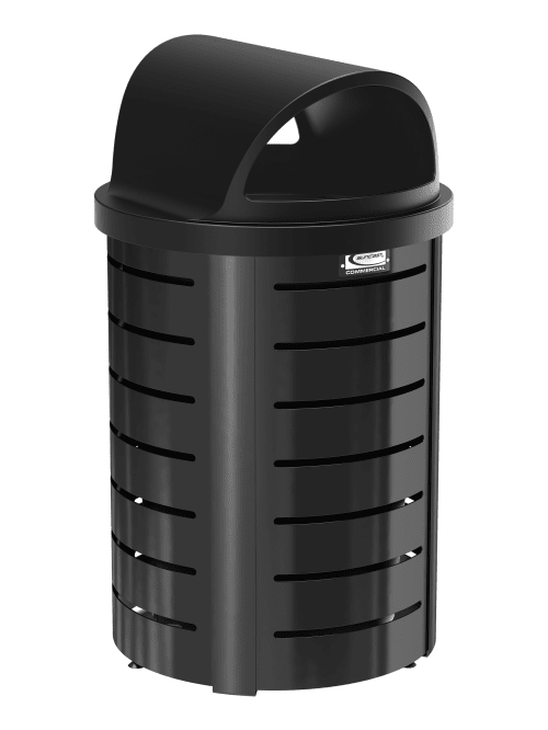 Suncast Commercial Outdoor Decorative Round Metal Trash Can With Roto Molded Lid 35 Gallons Black Office Depot Plus it can double as a storage container. suncast commercial outdoor decorative round metal trash can with roto molded lid 35 gallons black item 8161095