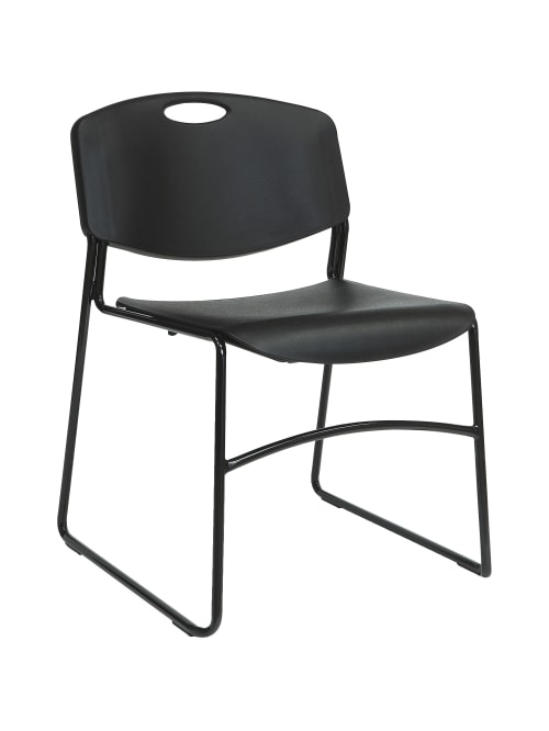 Lorell Big And Tall Plastic Stacking Chairs Black Set Of 4 Chairs Office Depot