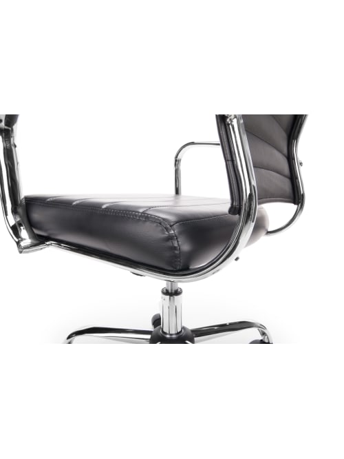 Essentials By Ofm Ribbed Bonded Leather High Back Chair Black Office Depot